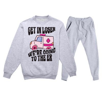 Funny Paramedic Emt Medic Emergency Room Tech Premium Crewneck Sweatsuit Set