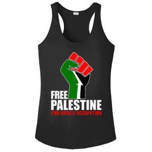 Free Palestine End Israeli Occupation Ladies PosiCharge Competitor Racerback Tank