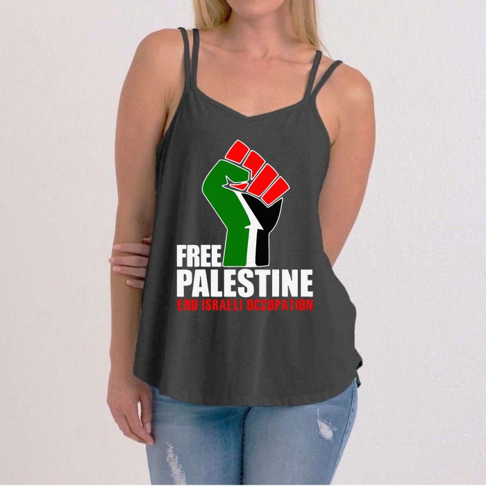 Free Palestine End Israeli Occupation Women's Strappy Tank