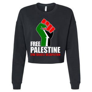 Free Palestine End Israeli Occupation Cropped Pullover Crew