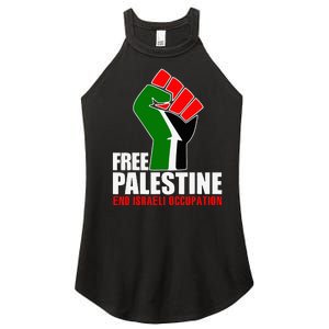 Free Palestine End Israeli Occupation Women's Perfect Tri Rocker Tank