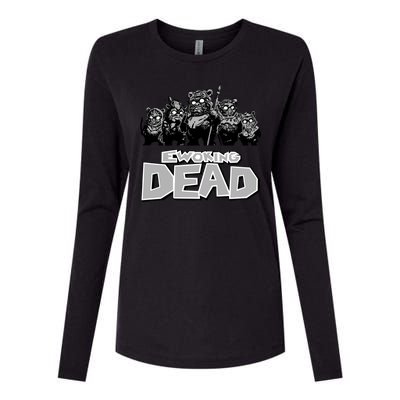 Funny Parody Ewoking Dead Cool Graphic Design Womens Cotton Relaxed Long Sleeve T-Shirt