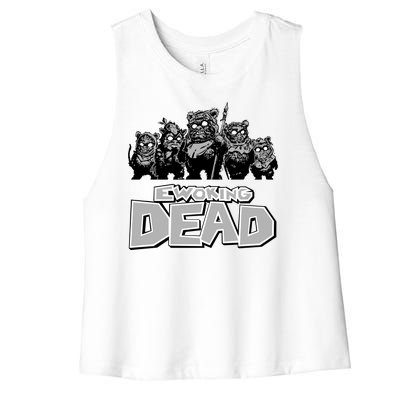 Funny Parody Ewoking Dead Cool Graphic Design Women's Racerback Cropped Tank