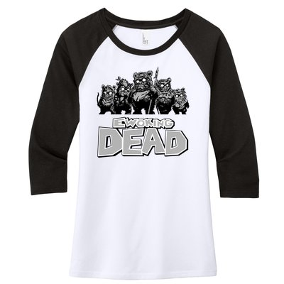 Funny Parody Ewoking Dead Cool Graphic Design Women's Tri-Blend 3/4-Sleeve Raglan Shirt