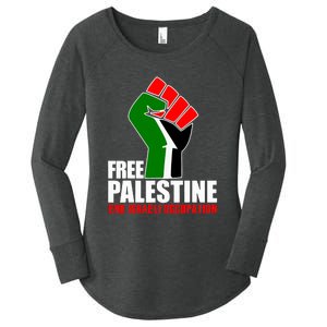 Free Palestine End Israeli Occupation Women's Perfect Tri Tunic Long Sleeve Shirt