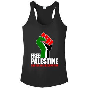 Free Palestine End Israeli Occupation Ladies PosiCharge Competitor Racerback Tank