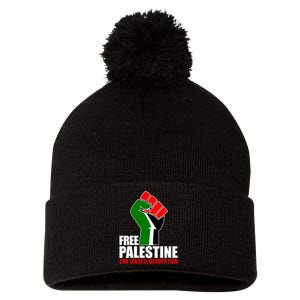 Free Palestine End Israeli Occupation Pom Pom 12in Knit Beanie