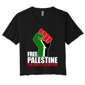 Free Palestine End Israeli Occupation Women's Crop Top Tee