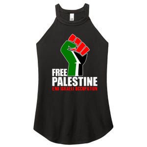 Free Palestine End Israeli Occupation Women's Perfect Tri Rocker Tank