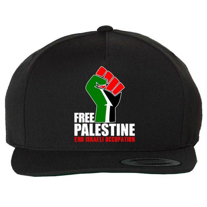 Free Palestine End Israeli Occupation Wool Snapback Cap