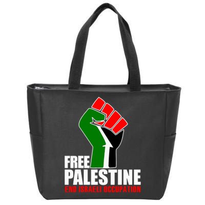 Free Palestine End Israeli Occupation Zip Tote Bag