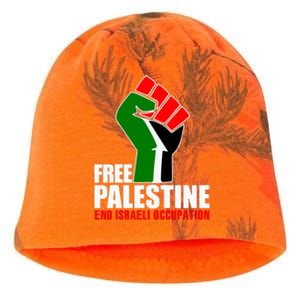 Free Palestine End Israeli Occupation Kati - Camo Knit Beanie