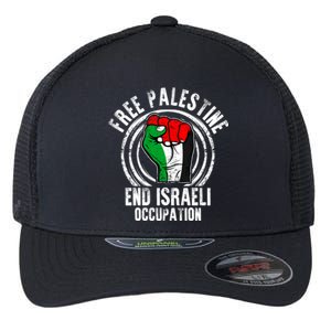 Free Palestine End Israeli Occupation Palestine Flag Graphic Meaningful Gift Flexfit Unipanel Trucker Cap