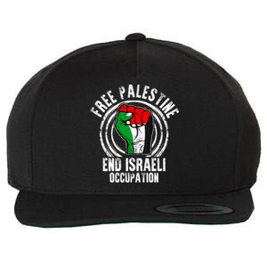 Free Palestine End Israeli Occupation Palestine Flag Graphic Meaningful Gift Wool Snapback Cap