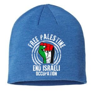 Free Palestine End Israeli Occupation Palestine Flag Graphic Meaningful Gift Sustainable Beanie