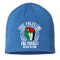 Free Palestine End Israeli Occupation Palestine Flag Graphic Meaningful Gift Sustainable Beanie