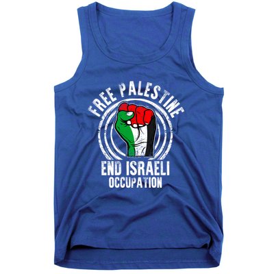 Free Palestine End Israeli Occupation Palestine Flag Graphic Meaningful Gift Tank Top