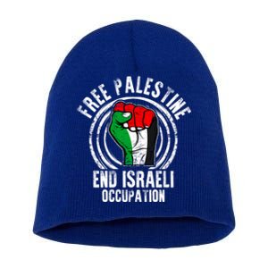 Free Palestine End Israeli Occupation Palestine Flag Graphic Meaningful Gift Short Acrylic Beanie