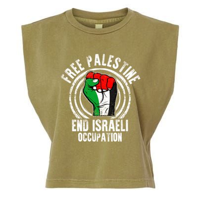 Free Palestine End Israeli Occupation Palestine Flag Graphic Meaningful Gift Garment-Dyed Women's Muscle Tee