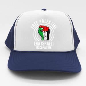 Free Palestine End Israeli Occupation Palestine Flag Graphic Meaningful Gift Trucker Hat