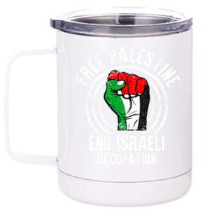 Free Palestine End Israeli Occupation Palestine Flag Graphic Meaningful Gift 12 oz Stainless Steel Tumbler Cup