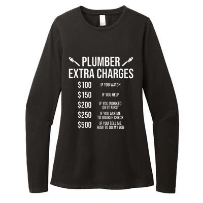 Funny Plumber Extra Charges Womens CVC Long Sleeve Shirt