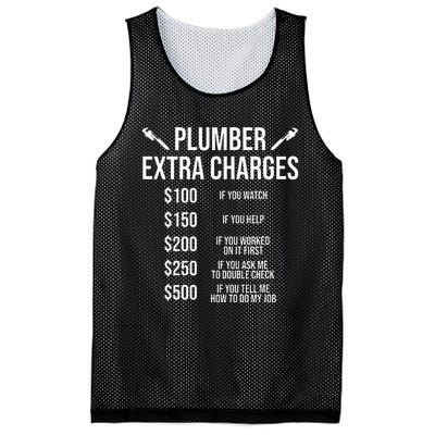 Funny Plumber Extra Charges Mesh Reversible Basketball Jersey Tank