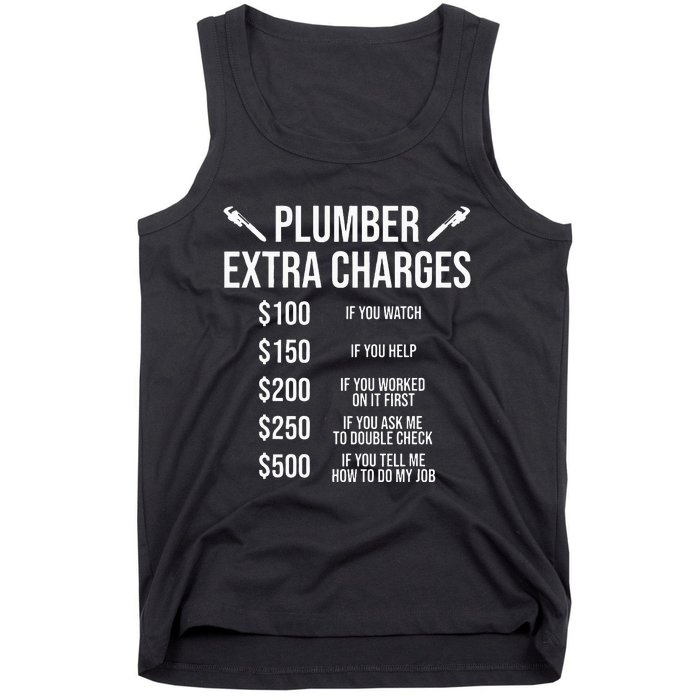 Funny Plumber Extra Charges Tank Top