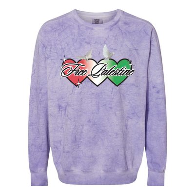 Free Palestine Equality Human Rights Palestinian Colorblast Crewneck Sweatshirt