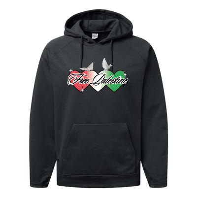 Free Palestine Equality Human Rights Palestinian Performance Fleece Hoodie