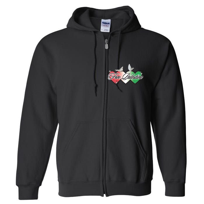 Free Palestine Equality Human Rights Palestinian Full Zip Hoodie