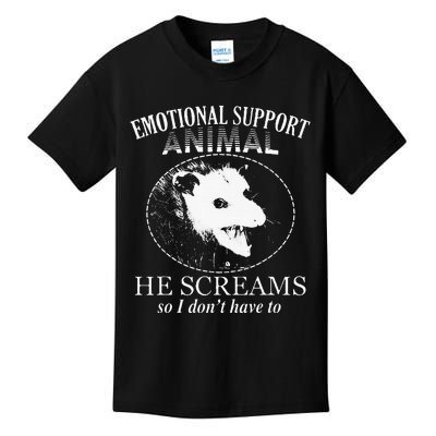 Funny Possum Emotional Support Animal Funny Opossums Memes Kids T-Shirt