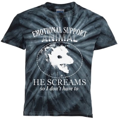 Funny Possum Emotional Support Animal Funny Opossums Memes Kids Tie-Dye T-Shirt