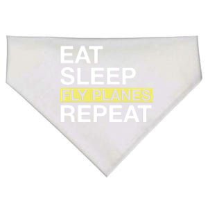 Flying Planes Eat Sleep Fly Planes Repeat Pilot Gift USA-Made Doggie Bandana