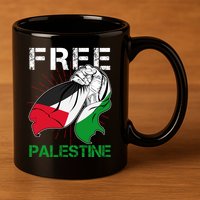 Free Palestine End War Support Palestine 11oz C Handle Ceramic Mug