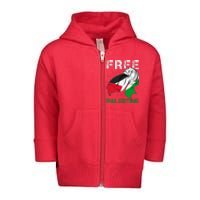 Free Palestine End War Support Palestine Toddler Zip Fleece Hoodie