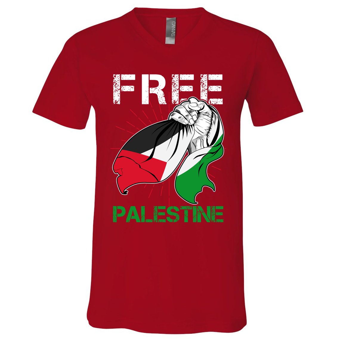 Free Palestine End War Support Palestine V-Neck T-Shirt