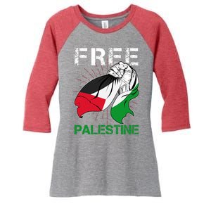 Free Palestine End War Support Palestine Women's Tri-Blend 3/4-Sleeve Raglan Shirt