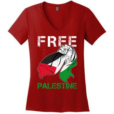 Free Palestine End War Support Palestine Women's V-Neck T-Shirt