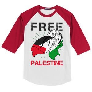 Free Palestine End War Support Palestine Kids Colorblock Raglan Jersey