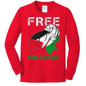 Free Palestine End War Support Palestine Kids Long Sleeve Shirt