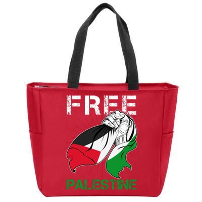 Free Palestine End War Support Palestine Zip Tote Bag