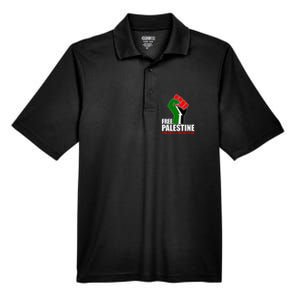 Free Palestine End Israeli Occupation Men's Origin Performance Pique Polo