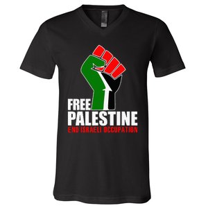 Free Palestine End Israeli Occupation V-Neck T-Shirt