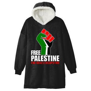 Free Palestine End Israeli Occupation Hooded Wearable Blanket