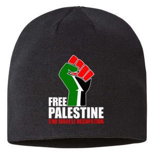 Free Palestine End Israeli Occupation Sustainable Beanie