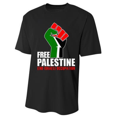 Free Palestine End Israeli Occupation Performance Sprint T-Shirt