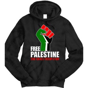 Free Palestine End Israeli Occupation Tie Dye Hoodie