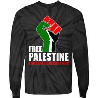 Free Palestine End Israeli Occupation Tie-Dye Long Sleeve Shirt