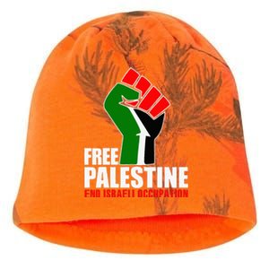 Free Palestine End Israeli Occupation Kati - Camo Knit Beanie